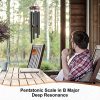 producer to buyer large aluminium wind chimes 37" inches to create a zen atmosphere suitable for outdoor, garden, patio decoration. classic black wind chimes with wind catcher suitable as a gift for unisex discounted pricing