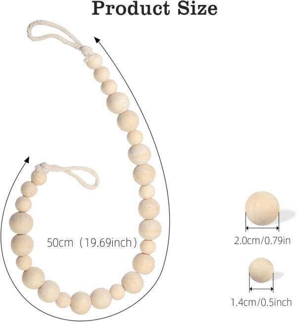 bulk purchase hion 2 pcs boho curtain tiebacks,wood beads curtain holdbacks,outdoor farmhouse tie backs for curtains,curtain holders for drapes home office decor with hooks no drilling(wood color) factory discount