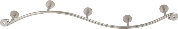 competitive pricing spectrum sweep wall mount 5-hook rack (satin nickel) - wire storage for entryway, bathroom, backpack, coat, jacket, purse, belt, robe, & more / home décor & apartment essential one-stop wholesale