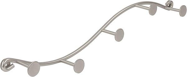 competitive pricing spectrum sweep wall mount 5-hook rack (satin nickel) - wire storage for entryway, bathroom, backpack, coat, jacket, purse, belt, robe, & more / home décor & apartment essential one-stop wholesale