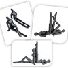 supplier direct ambipolar yoga-style black decorative bookends, cast iron book stand to hold books heavy duty, book stoppers for home decor, office desk, living room decor wholesale prices