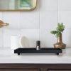 wholesale direct rectangle black matte metal tray, suit for candle holder, vanity decor projects, bathroom toilet tank tray, perfume or jewelry storage, and coffee table centerpiece bulk purchase at factory prices