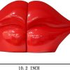 supplier direct red lips decorated bookends，set of 2 heavy decorative book stoppers，unique resin decoration，creative desktop red decor for study room hotel office shelves wholesale prices
