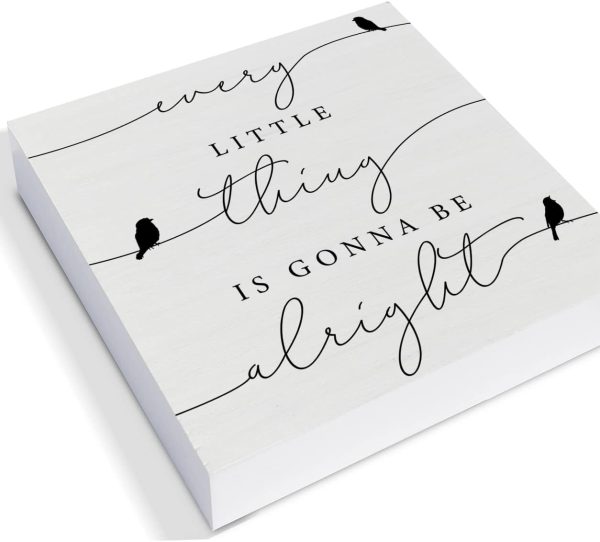 bulk purchase every little thing is gonna be alright birds wooden box sign farmhouse wood box sign spring art blocks desk shelf tabletop home decor 5 x 5 inch trade price