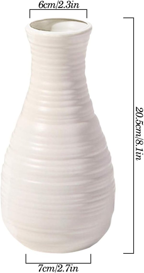oem/odm services unbreakable vase for flowers, ceramic look plastic vase for home decor, living room, table (seashell white) affordable bulk deals