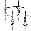 factory direct love faith hope family wall sign metal decorative hope wall cross large metal spiritual decorations for home religious hanging cross wall decor, nice for home decoration, 8 x 15 inch volume discount