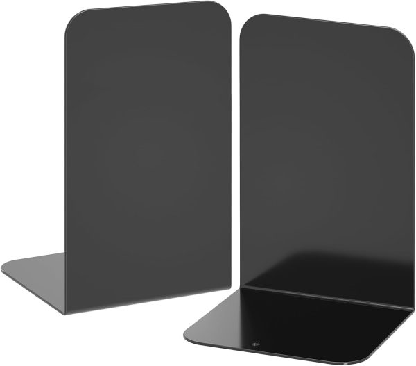 supplier direct vfine bookends 1 pair, bookends for shelves, metal black book ends for shelves, book ends for heavy books, book shelf holder for home office wholesale prices