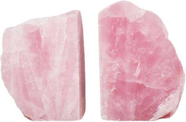 supplier direct rose quartz bookends pink crystal decorative book ends office home decor small 1 pair 2-3 lbs wholesale prices