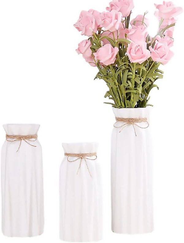 oem/odm services white ceramic vase-flower vase dried flower vase for modern home decor, fit for foyer living room fireplace bedroom kitchen,decent gift, 8.27" h affordable bulk deals