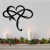 factory direct aoolvy infinity heart wall decor, unique infinity heart metal art wall decor love sign steel wall plaques bedroom ornaments for home wedding decor, room living room decoration (black, 23.6x20.6inch) volume discount
