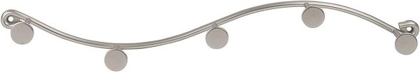 competitive pricing spectrum sweep wall mount 5-hook rack (satin nickel) - wire storage for entryway, bathroom, backpack, coat, jacket, purse, belt, robe, & more / home décor & apartment essential one-stop wholesale