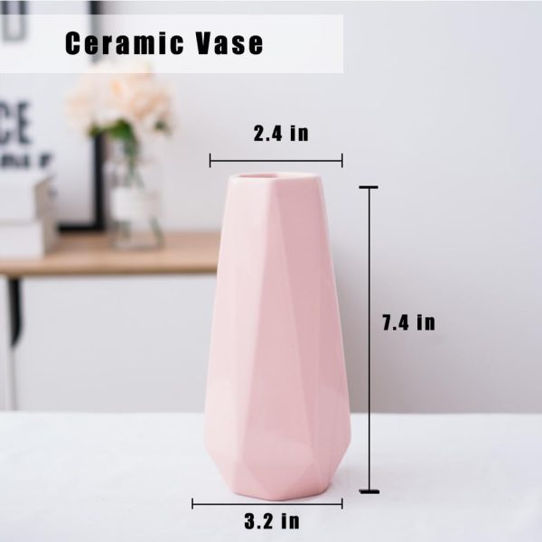 oem/odm services ceramic vase, 7.4 inch for pampas calla lily tulip, flower vase minimalism style for modern table shelf home decor, fit for housewarming, weddings, birthday, christmas, thanksgiving, new year (pink) affordable bulk deals