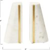 supplier direct main + mesa geometric marble bookends with brass inlay, white wholesale prices