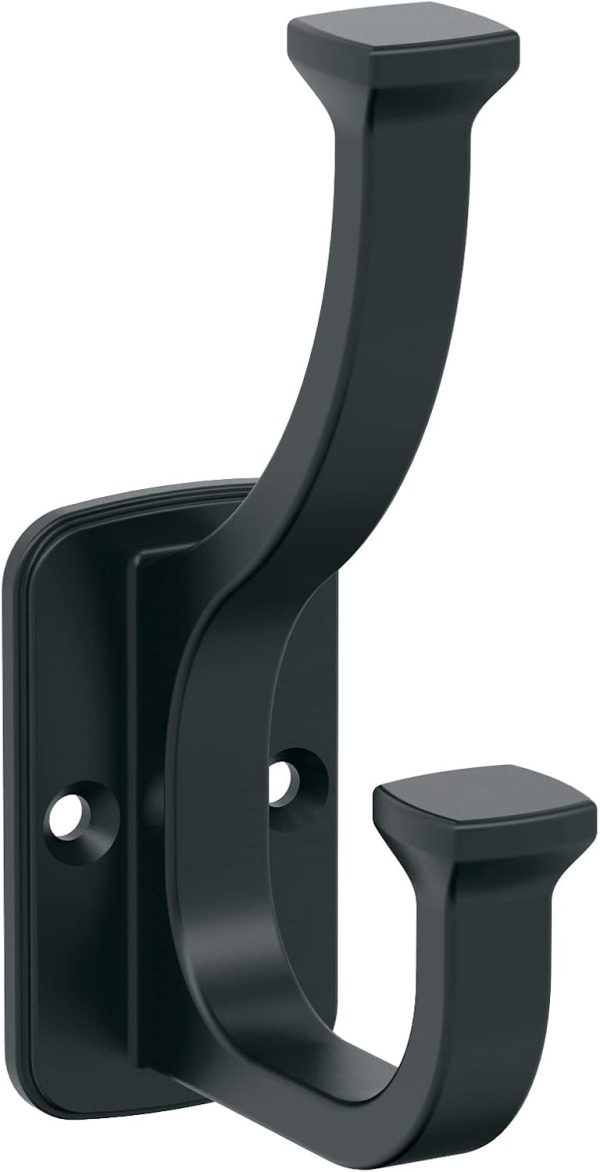competitive pricing amerock h37007mb | alder double prong decorative wall hook | matte black hook for coats, hats, backpacks, bags | hooks for bathroom, bedroom, closet, entryway, laundry room, office one-stop wholesale
