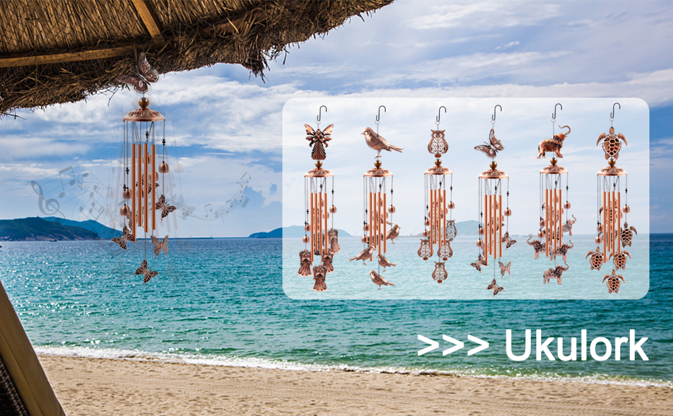 producer to buyer wind chimes outdoor clearance, butterflies aluminum tube windchime with s hook,patio garden decor, housewarming gift. discounted pricing