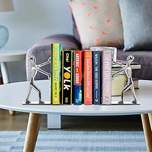 supplier direct fasmov heavy duty stainless steel man bookends nonskid bookends art bookend,1 pair(silver) wholesale prices