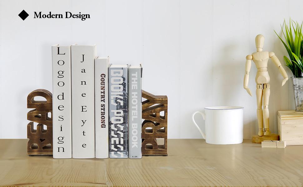 supplier direct mygift rustic burnt wood decorative bookends with read and pray carved block words, home office children's library book stand, 1 pair wholesale prices