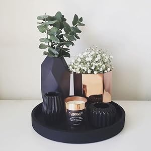 wholesale direct lobolighting black round decorative serving tray, black decorative tray for coffee table centerpieces modern farmhouse home decorations bulk purchase at factory prices