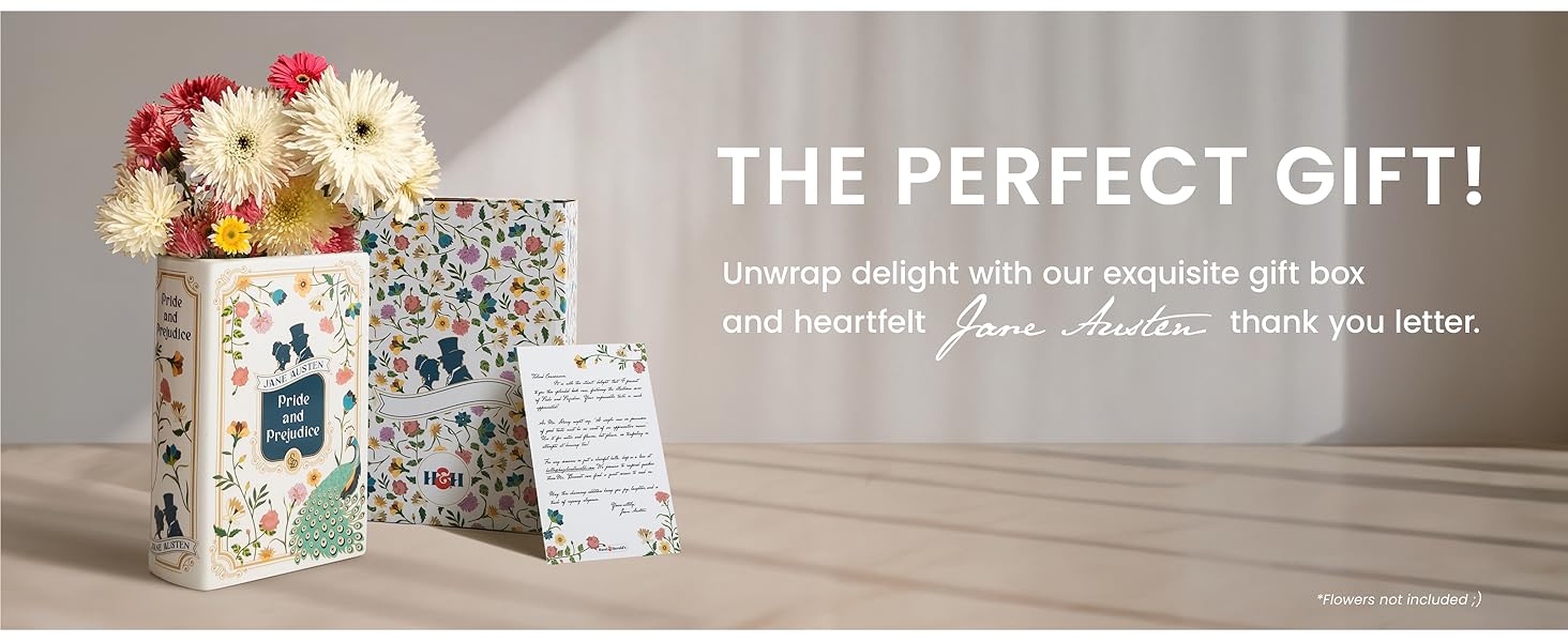 oem/odm services h&h pride and prejudice book vase for flowers - large ceramic book planter pot - jane austen bookish decor - top #1 pride and prejudice gifts and book vases - bookshelf vase for flowers - 2024 edition affordable bulk deals