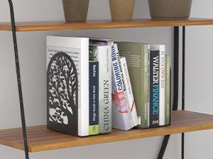supplier direct vfine bookends 1 pair, black metal book ends, bookends for shelves, unique decorative tree book ends for shelves, book ends to hold books, book stopper, bookend for home office (style b) wholesale prices