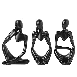 dropship from factory brownlove 3pcs decor white thinker statue abstract art sculpture，resin collectible figurines for home living room office shelf decoration mass production supply