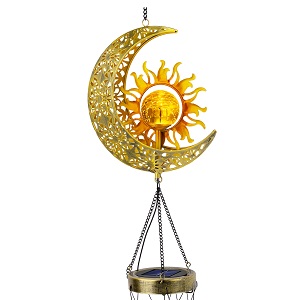producer to buyer jyps sun moon solar wind chimes for outside crackle glass ball waterproof wind chimes outdoor clearance deep tone garden decor birthday unique gifts for women mom grandma windchimes gardening discounted pricing
