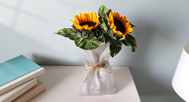 oem/odm services kaitnax glass vase irregular shaped flower vase art decorative flower vase for wedding, dinning, bookshelf, home decoration or gift white affordable bulk deals