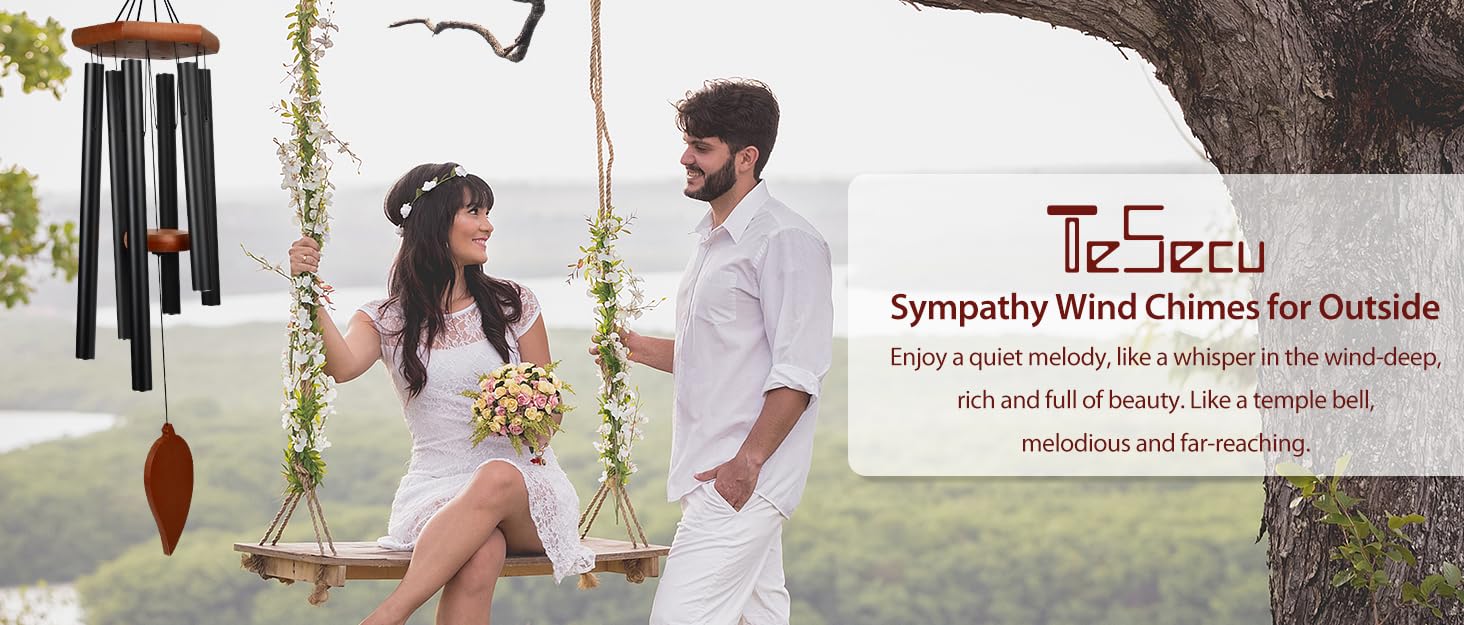 producer to buyer sympathy wind chimes for outside deep tone, memorial loss of a loved, large wind chimes with 6 thicken tubes & hook, outdoor souvenir mother, garden decor discounted pricing