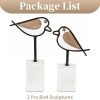 dropship from factory sziqiqi bird statues for home decor - small cute robin birds figurines accent for shelves mini knick knacks metal bird sculptures with wood base bird animal decor for living room gifts for bird lovers mass production supply