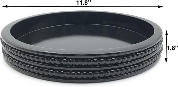 wholesale direct carah & cossh round wooden tray, black round decorative wood tray, round modern decorative tray, perfect for storage and display (black) bulk purchase at factory prices