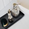 wholesale direct rectangle black matte metal tray, suit for candle holder, vanity decor projects, bathroom toilet tank tray, perfume or jewelry storage, and coffee table centerpiece bulk purchase at factory prices