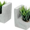 supplier direct mygift modern gray concrete l-shaped bookends for heavy books with artificial green grass plants, decorative heavy duty book stands for office desktop or bookshelf, 1 pair wholesale prices