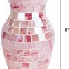 oem/odm services pink flower vase for decor - pink mosaic glass vase handmade modern decorative flower vases for home décor,table,shelf bookshelf, wedding banquet and centerpieces affordable bulk deals
