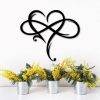 factory direct aoolvy infinity heart wall decor, unique infinity heart metal art wall decor love sign steel wall plaques bedroom ornaments for home wedding decor, room living room decoration (black, 23.6x20.6inch) volume discount