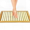 manufacturer direct serenelife heavy duty natural or shower floor foot platform rug with elevated design for water evaporation and non slip rubber feet for indoor outdoor use bamboo wood bathroom bath mat trade price