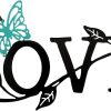 factory direct metal butterfly love sign wall decor metal love signs black word signs rustic love letter signs home metal cutout for home office living room hanging wall decorations, 14 x 5 inch volume discount