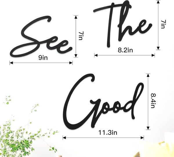 factory direct zzbakress see the good wall decor metal wall art see the good large living room wall decor black metal wall art for office modern signs for home wall decor (black, modern) volume discount