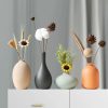 oem/odm services small ceramic vase set of 4 for modern home decor minimalist bohemian,round matte vases for dried flowers&pampas grass ceramic decoration for office,shelf,living room,bedroom,entryway decor affordable bulk deals
