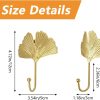 competitive pricing morobor decorative leaves iron hooks,4pcs ginkgo leaf shape wall mounted hooks modern key holder wall mounted gold single prong hat hanger home office nursery room decoration one-stop wholesale