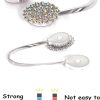 bulk purchase magnetic tiebacks for curtains, 2 pack sparkling crystal flower curtain tiebacks curtain buckle clips with high-elastic spring wire for home office decoration (white) factory discount