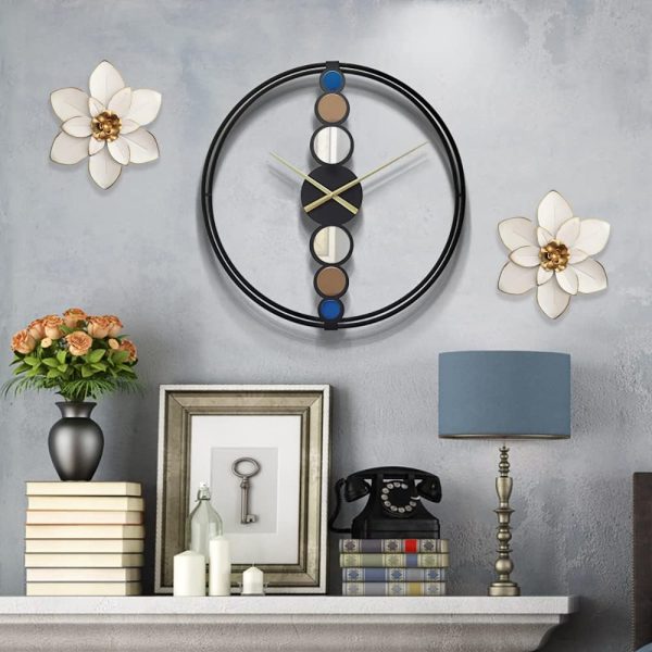 factory direct metal flower wall art decor, 10“ rustic modern floral sculpture, distressed iron wall hanging home decoration accent artworks for indoor kitchen bedroom living room office outdoor garden patio volume discount
