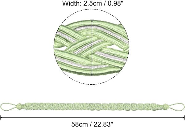 bulk purchase uxcell 4pcs curtain tiebacks, 58cm/23 braided drapery holdback holder decorative rope tie back, green/silver factory discount