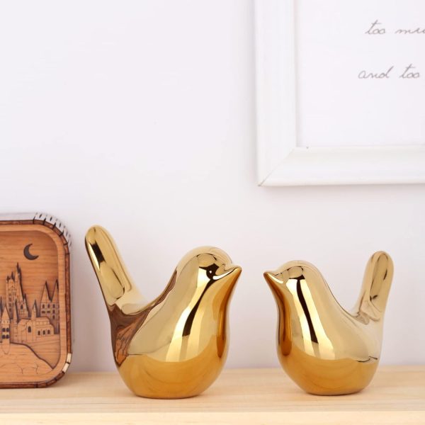 dropship from factory xmgzq 2 pcs gold decor accents,small animal statues,modern home decorative, birds sculpture, ornaments for shelf, bookshelf, coffee table,knick knacks home decor for shelves(gold bird) mass production supply