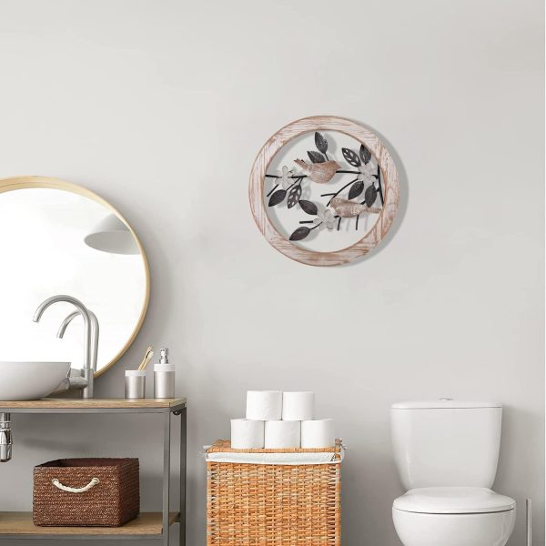 factory direct fgstyle ultra-thick bathroom wall decor bird on tree branch bathroom wall art farmhouse wall decor for outdoor kitchen bathroom bedroom living room garden office(11.8×11.8in) volume discount