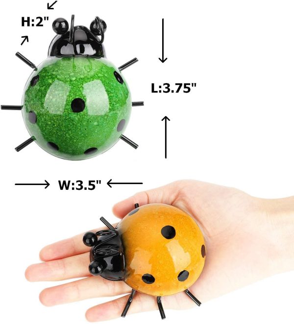 factory direct giftme 5 metal garden wall art decorative set of 4 cute ladybugs outdoor wall sculptures volume discount
