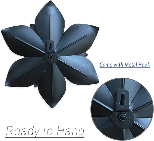 factory direct metal flower wall art decor, 10“ rustic modern floral sculpture, distressed iron wall hanging home decoration accent artworks for indoor kitchen bedroom living room office outdoor garden patio volume discount