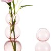 oem/odm services glass bubble vases for flowers, hewory 2pcs pink unique cute single flower vase for centerpieces, funky aesthetic vase skinny bud vase, cool groovy decor for home living room bedroom office tabletop affordable bulk deals