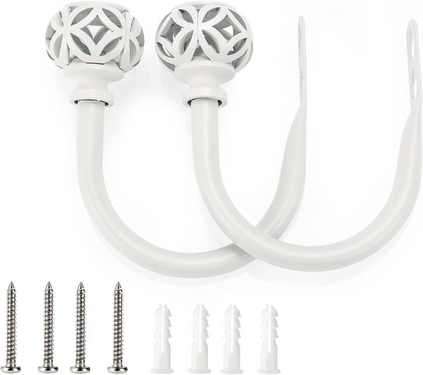 bulk purchase sumnacon 2pcs aluminum alloy curtain holdbacks - wall mounted drapery tiebacks with screws, decorative curtain holders for bedroom livingroom bathroom office home decor, white factory discount
