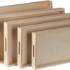 wholesale direct wood serving tray with handles - five piece nested breakfast wood tray - wooden crafts couch tray for organizing - food trays for party buffet montessori bathroom - wood trays for serving & catering bulk purchase at factory prices