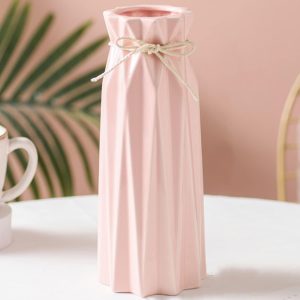 oem/odm services ceramic flower vase modern home decor vases for centerpieces pink minimalist farmhouse vase 9.5" h x 3.9" w cute decorative vases flowers tulip pampas grass vase for table bathroom shelf affordable bulk deals